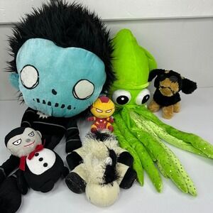 Bundle Lot Of 6 Plush Stuffed Toys Dr Krinkles Deadboy Ironman Six Flags Ganz